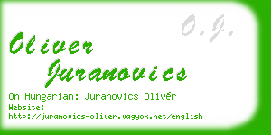 oliver juranovics business card