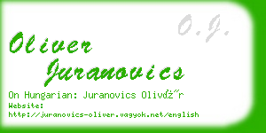 oliver juranovics business card